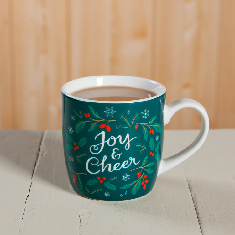 Joy And Cheer Porcelain Mug 12 oz