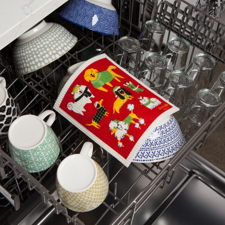 Yule Dogs Swedish Dishcloth