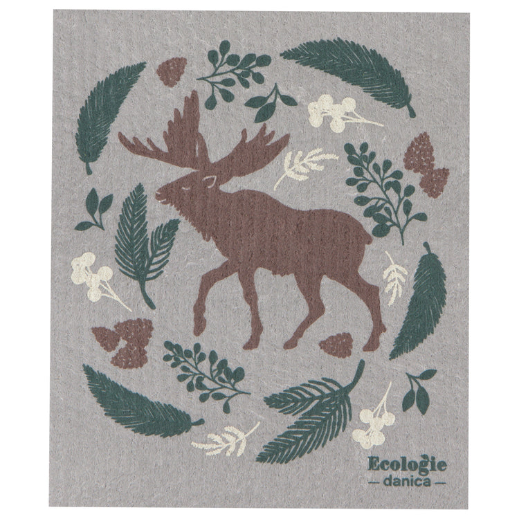 Winter Moose Swedish Sponge Cloth