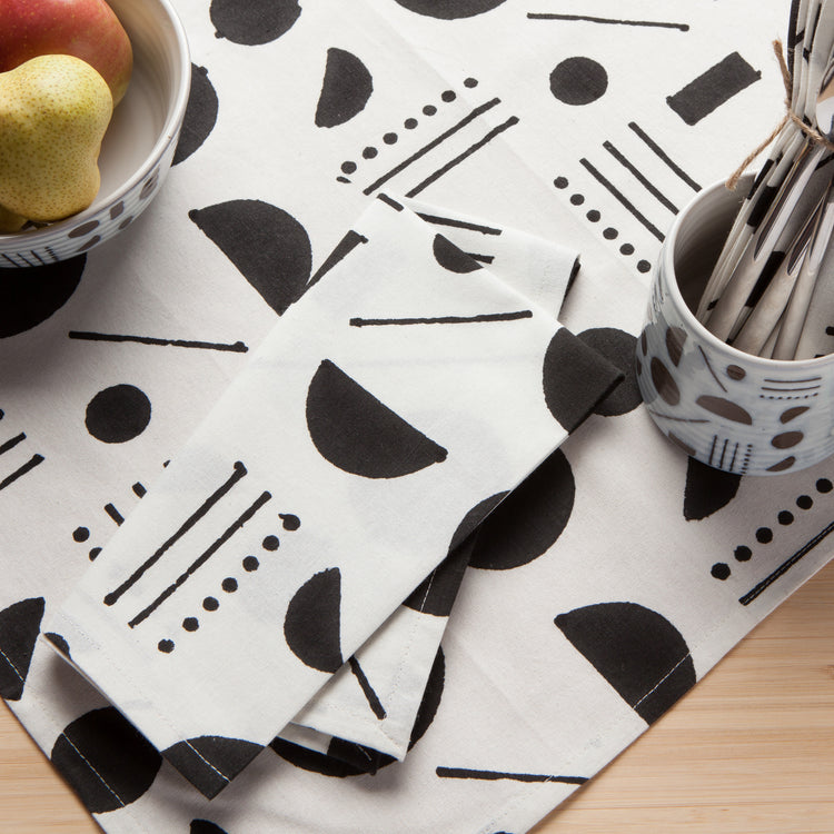 Domino Block Print Napkins Set of 4
