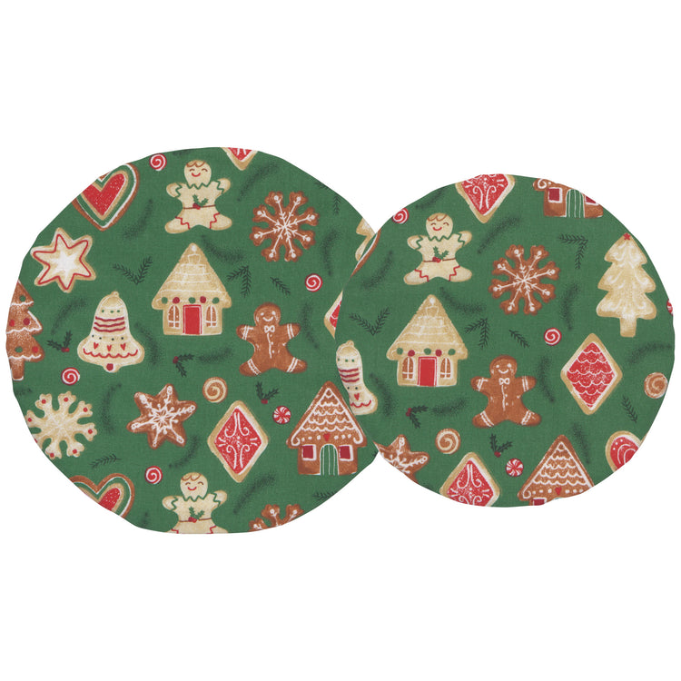 Christmas Cookies Bowl Covers Set of 2