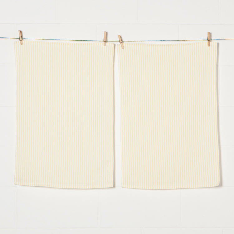 Glass Lemon Yellow Dishtowels Set of 2