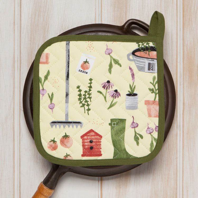 Garden Cotton Quilted Potholder 8 inch