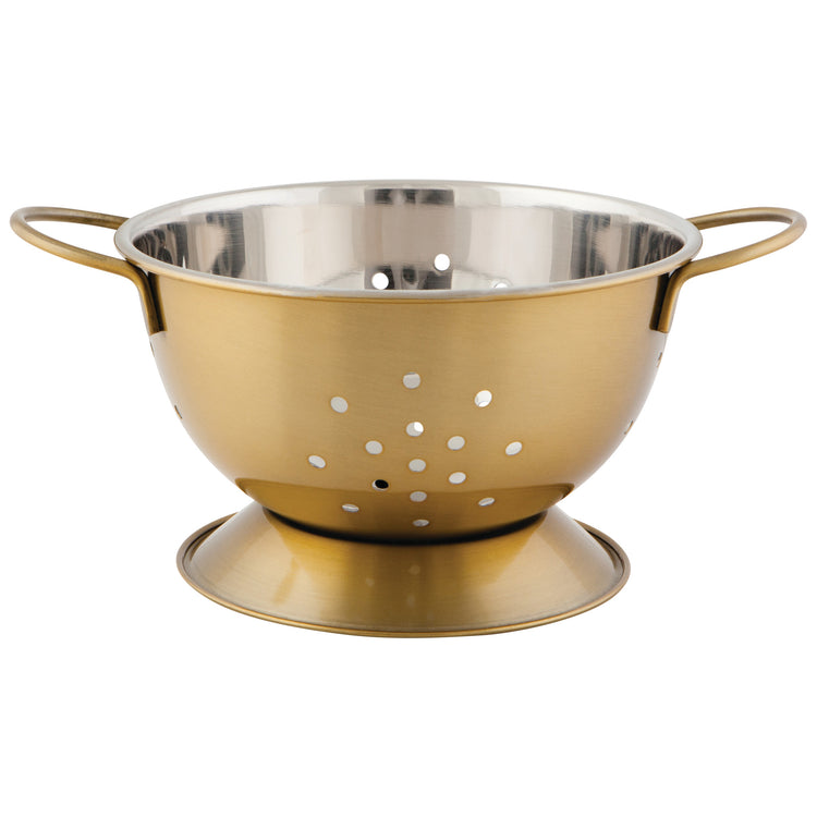 Matte Steel Gold Colander Small
