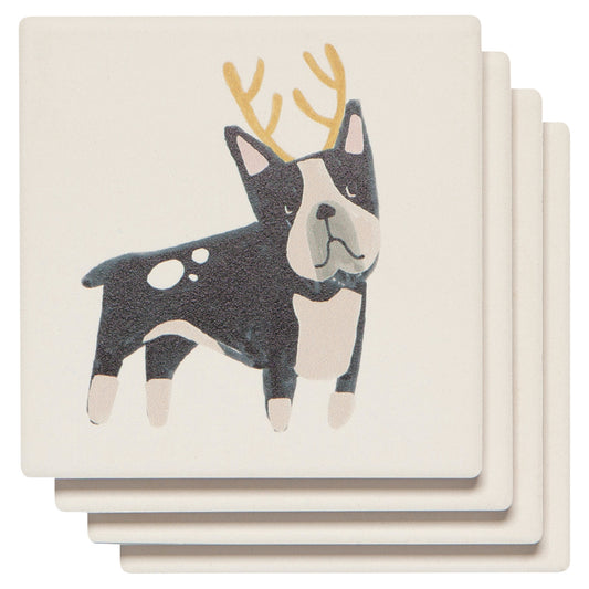 Yule Dogs Soak Up Coasters Set of 4