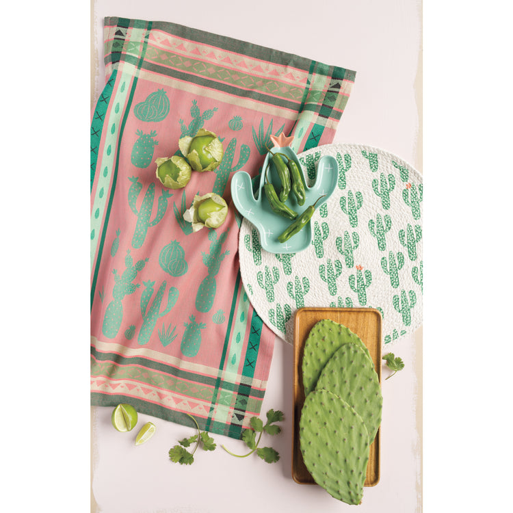Cacti Woven Jacquard Dishtowel