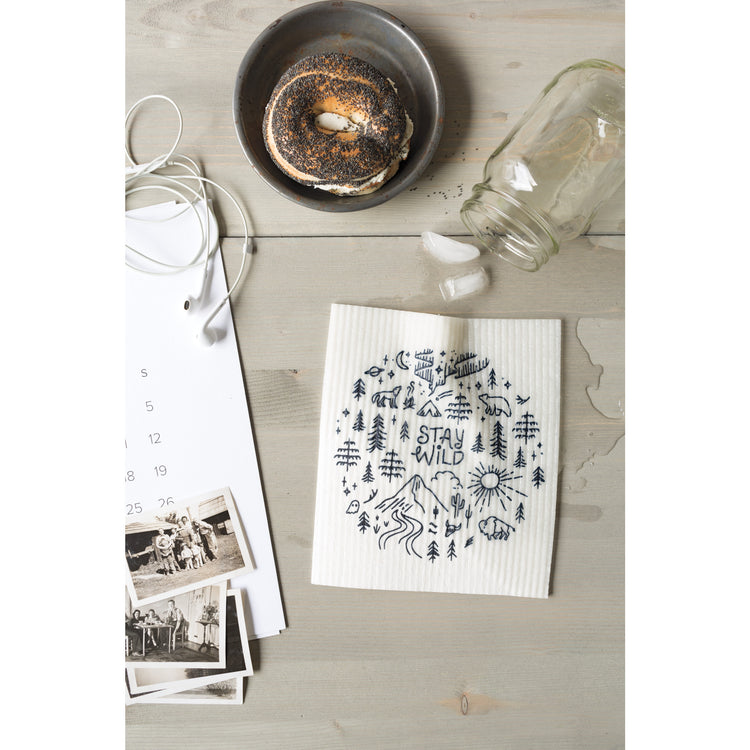 Stay Wild Swedish Sponge Cloth