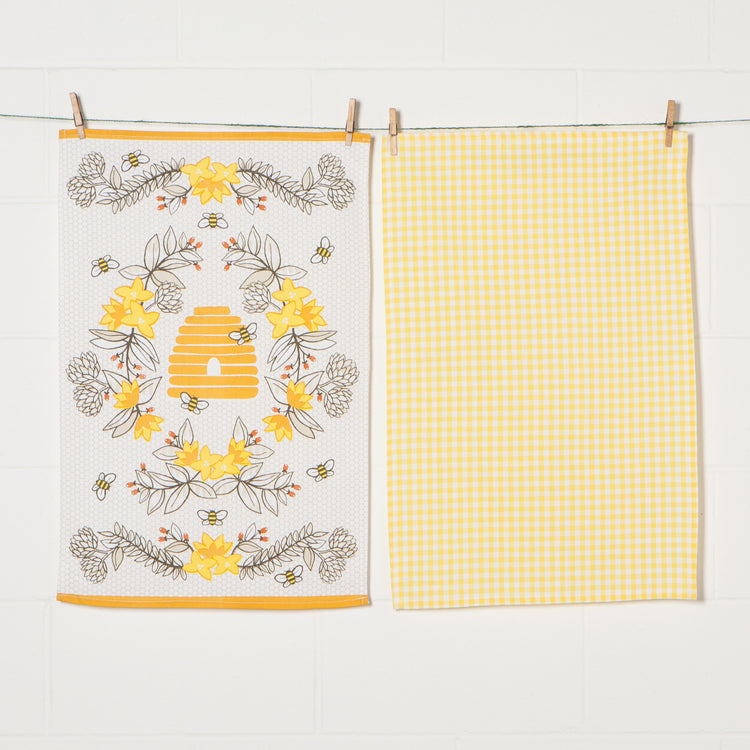 Bees Coordinated Dishtowels Set of 2