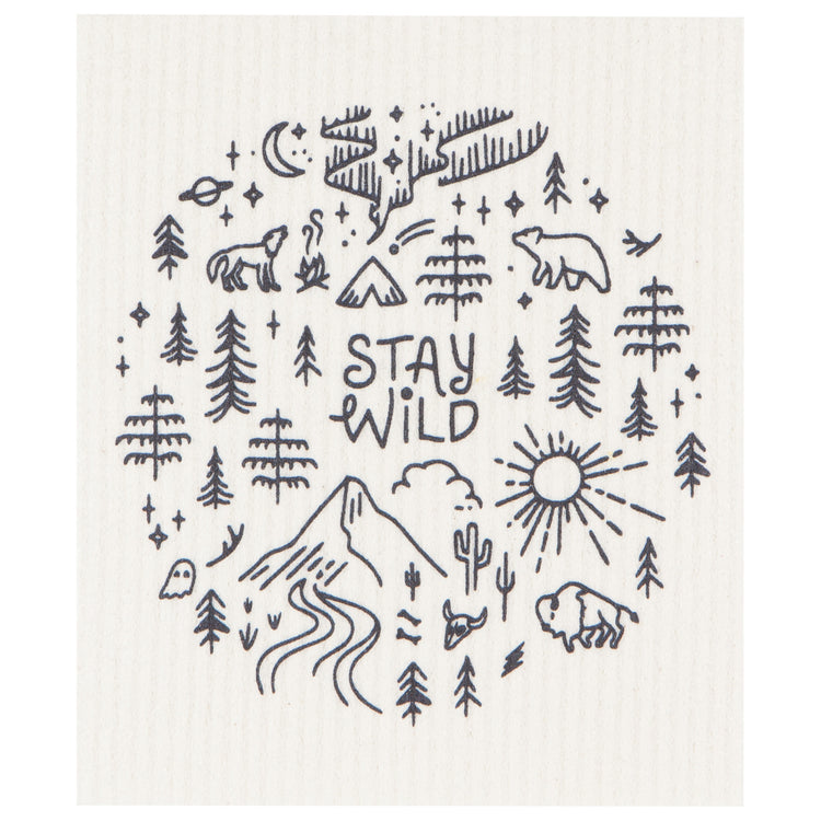 Stay Wild Swedish Sponge Cloth