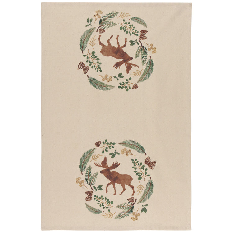Winter Moose Coordinated Dishtowels Set of 3
