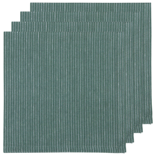 Jade Pinstripe Linen Napkins Set of 4