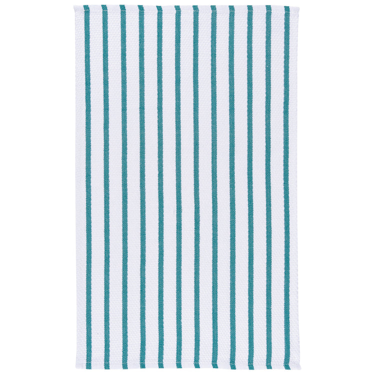 Basketweave Peacock Green Dishtowel