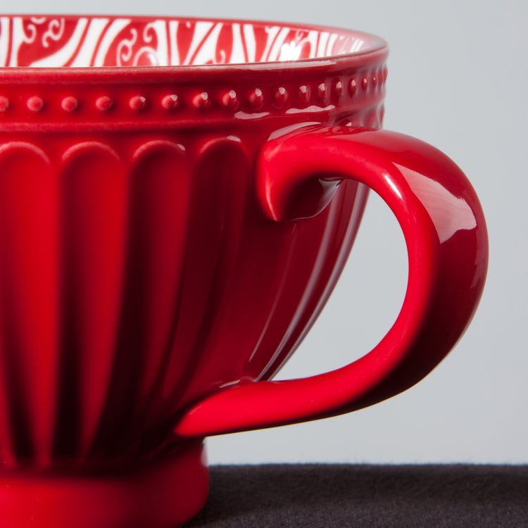 Carmine Stamped Latte Mug