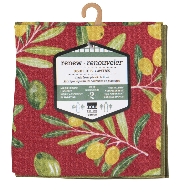 Olive Oil Recycled Microfibre Dishcloth Set