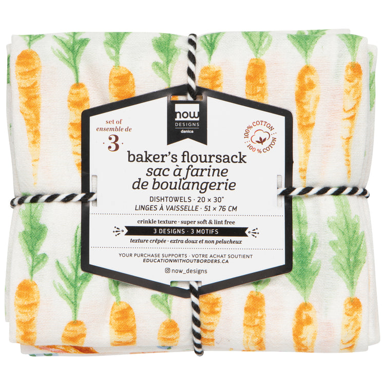 Easter Meadow Baker's Floursack Dishtowels Set of 3