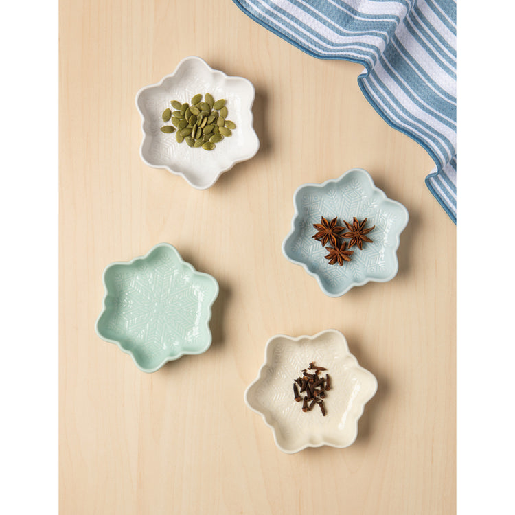 Snowflakes Dipping Dishes Set of 4
