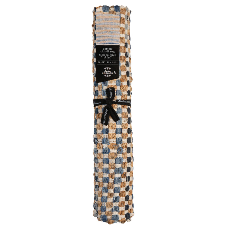 Grid Chindi Rug 2 x 3 ft