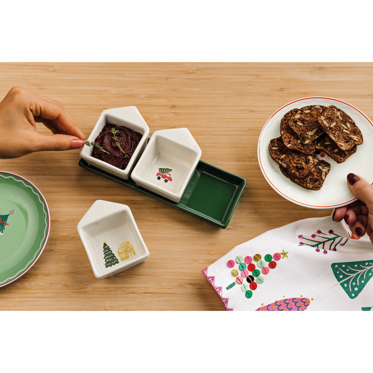Glitzmas Appetizer Christmas Plates Set of 4