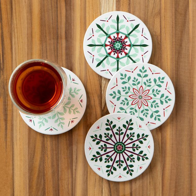 Good Tidings Christmas Soak Up Coasters Set of 4