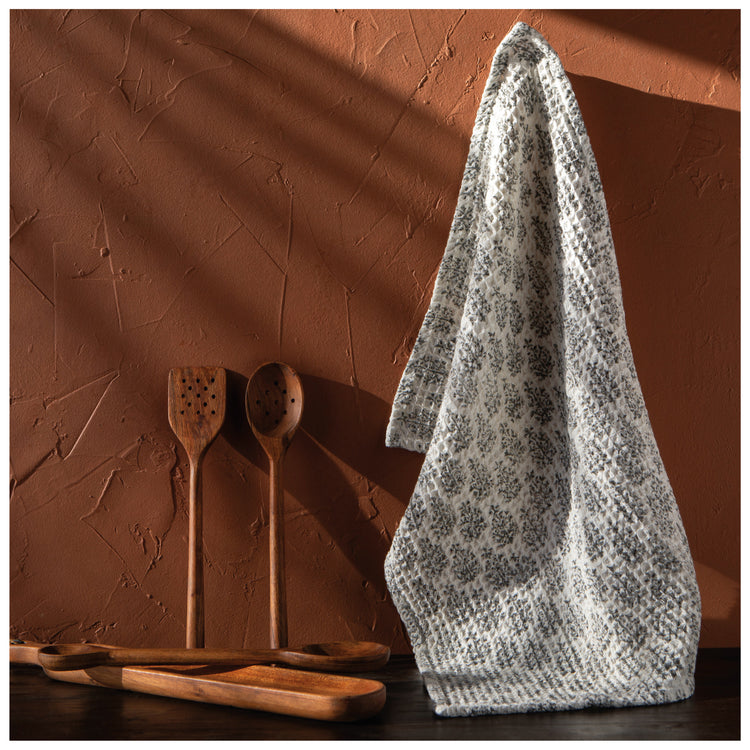 Blomma Block Print Waffle Dishtowel