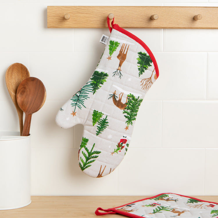 Santa's Reindeer Christmas Oven Mitt