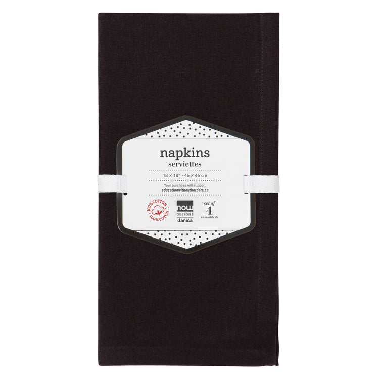 Spectrum Napkins Black Set of 4