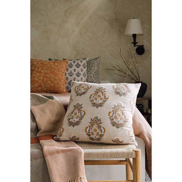 Salvia Block Print Pillow 20 x 20 inch