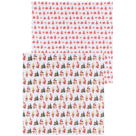 Gnome For The Holidays Floursack Dishtowels Set of 2
