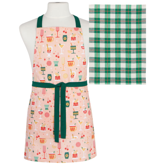 Holiday Spirits Christmas Apron & Dishtowel Set