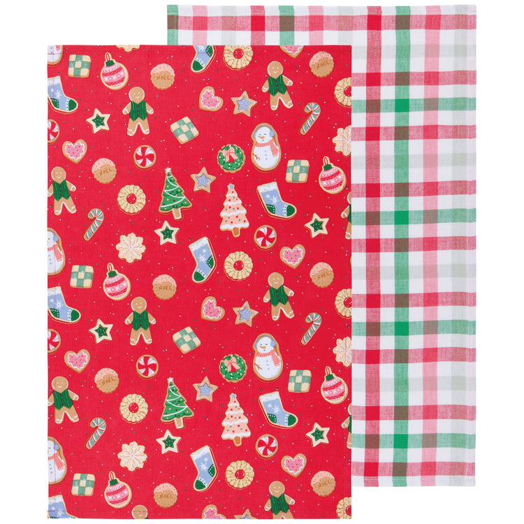 Cookie Exchange Christmas Dishtowels Set of 2
