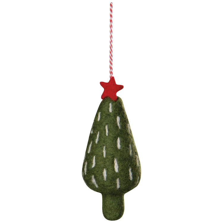 Yuletide Felt Christmas Tree Ornaments -  3 Assorted Styles