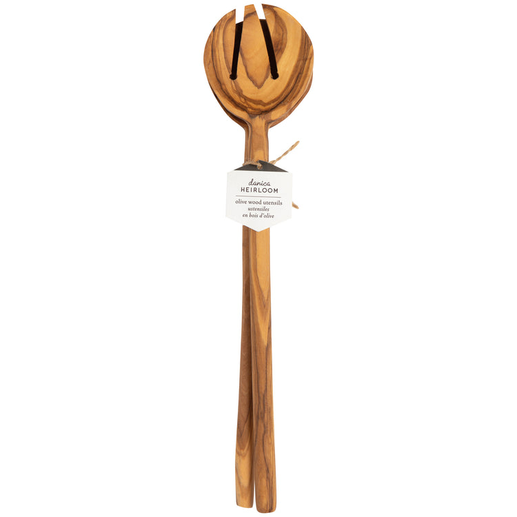 Olive Wood Salad Servers Set of 2
