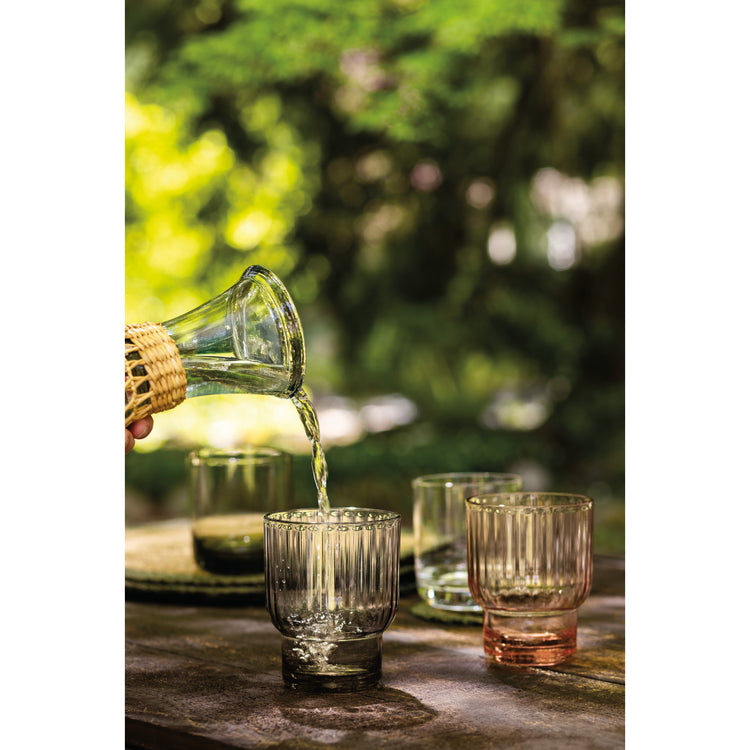 Acrylic Fluted Double Old Fashioned Glass - Olive Green