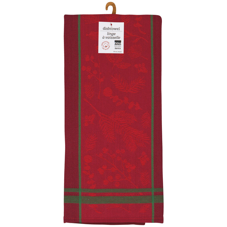 Winterberry Christmas Jacquard Dishtowel
