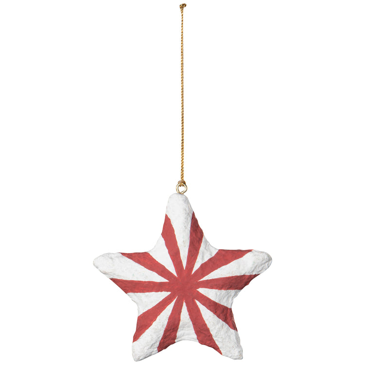 Peace and Harmony Cotton Mache Christmas Tree Ornaments - 3 Assorted Styles