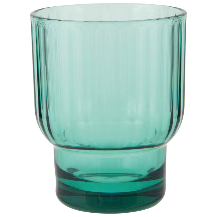 Acrylic Fluted Double Old Fashioned Glass - Sea Glass Green
