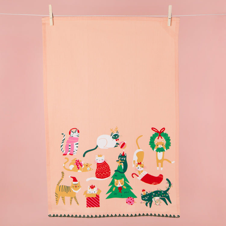 Let it Meow Christmas Dishtowel