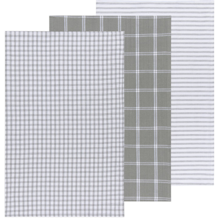 Tic Tac Toe London Gray Dishtowels Set of 3