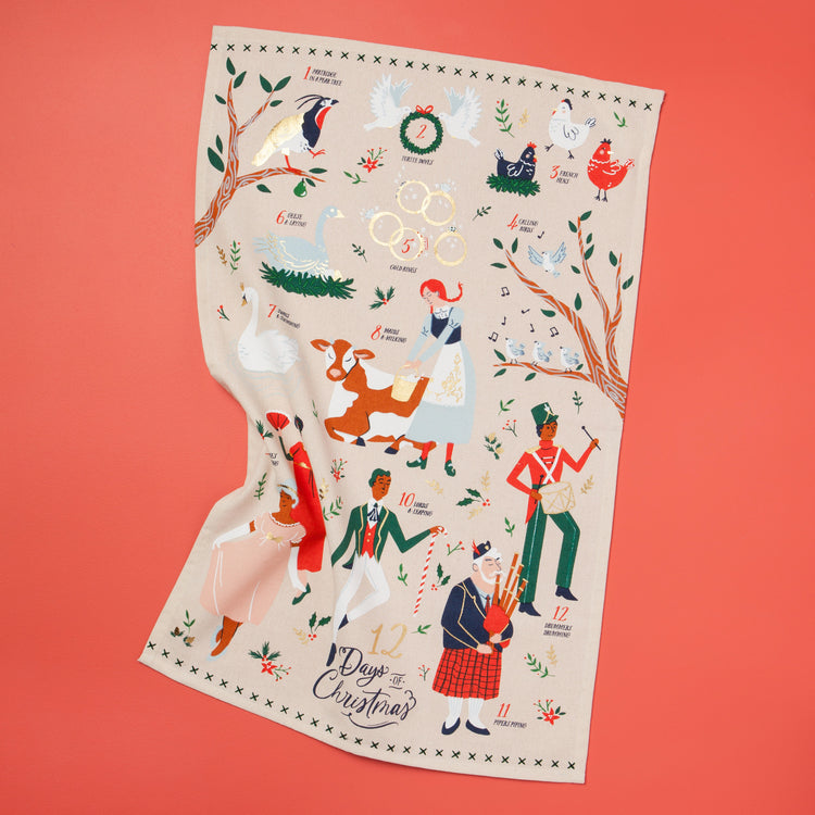 12 Days of Christmas Decorative Dishtowel
