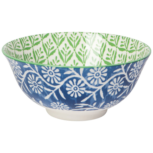 Green Leaf Stamped Bowl 6 inch