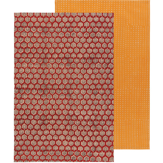Field Block Printed Dishtowel Set of 2