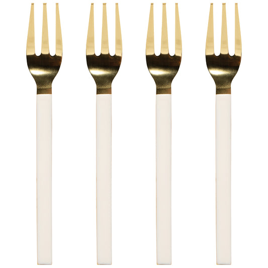 Dessert Forks Set of 4 - Ivory-Gold