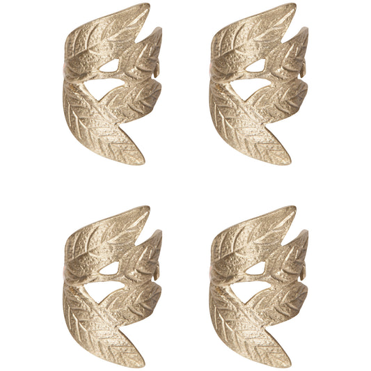 Frond Metal Napkin Rings Set of 4