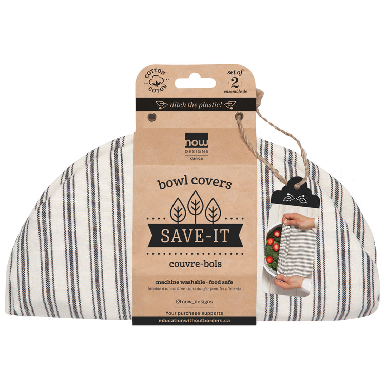 Ticking Stripe Bowl Covers Set of 2