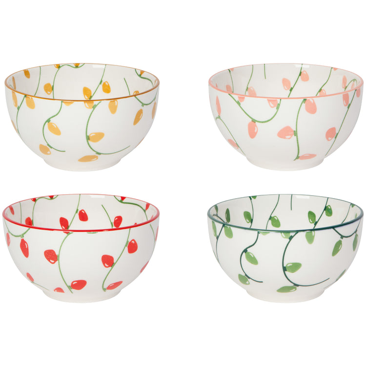 Holiday Glow Christmas Bowls Set of 4