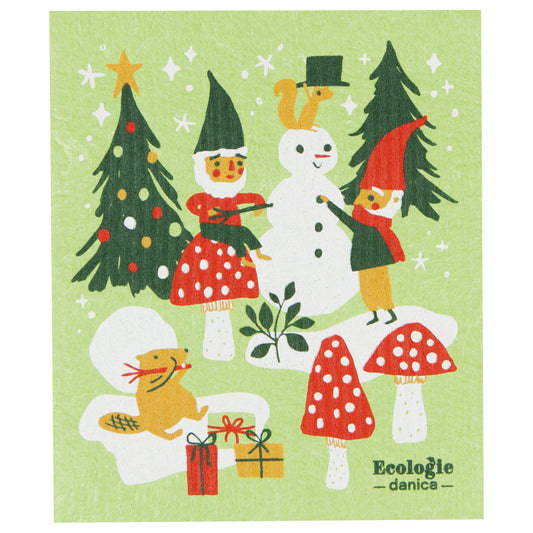 Gnome for Holidays Swedish Dishcloth