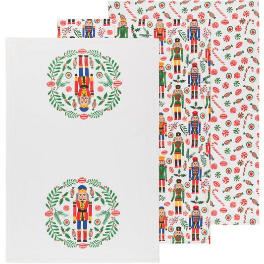 Nutcracker Baker's Floursack Dishtowels Set of 3