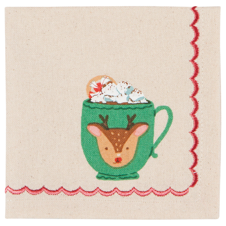 Cozy Cups Christmas Cocktail Napkins Set of 4