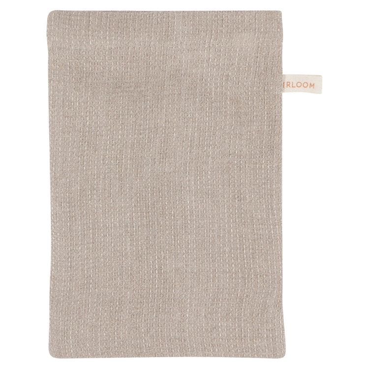 Amber And Natural Linen Bath Mitts Set of 3