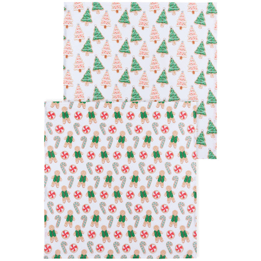 Cookie Exchange Christmas Floursack Dishtowels Set of 2